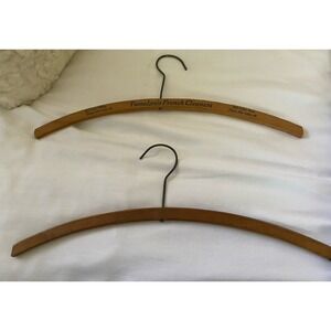 Vintage 20's-40's Tamalpais Marin Co French Cleaners Wooden Hangers (Set of 2)